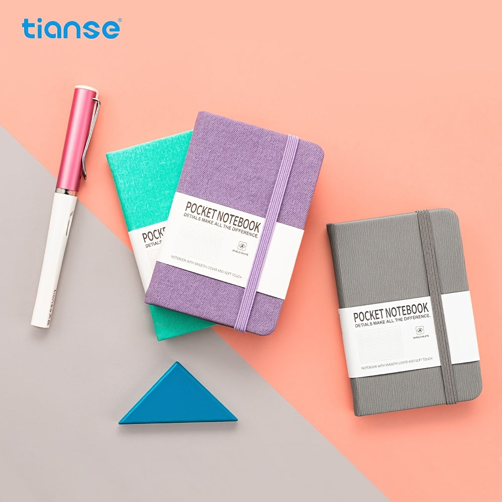 1pc TIANSE A7 Lined Pocket Journal Notebook, 100 Pages, Small, 3.15 Inches X 4.33 Inches - 100 Gsm Thick Paper, Hardcover