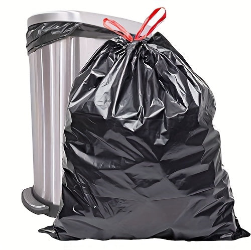 20/50/100pcs Heavy Duty Leakproof Trash Bags with Drawstring Closure - Extra Thick, Tear-Resistant, for Kitchen, Home, Restaurant, Commercial Use - Compatible with Trash Cans & Bins - (20/50/100 Count), Restaurant Waste Dispo