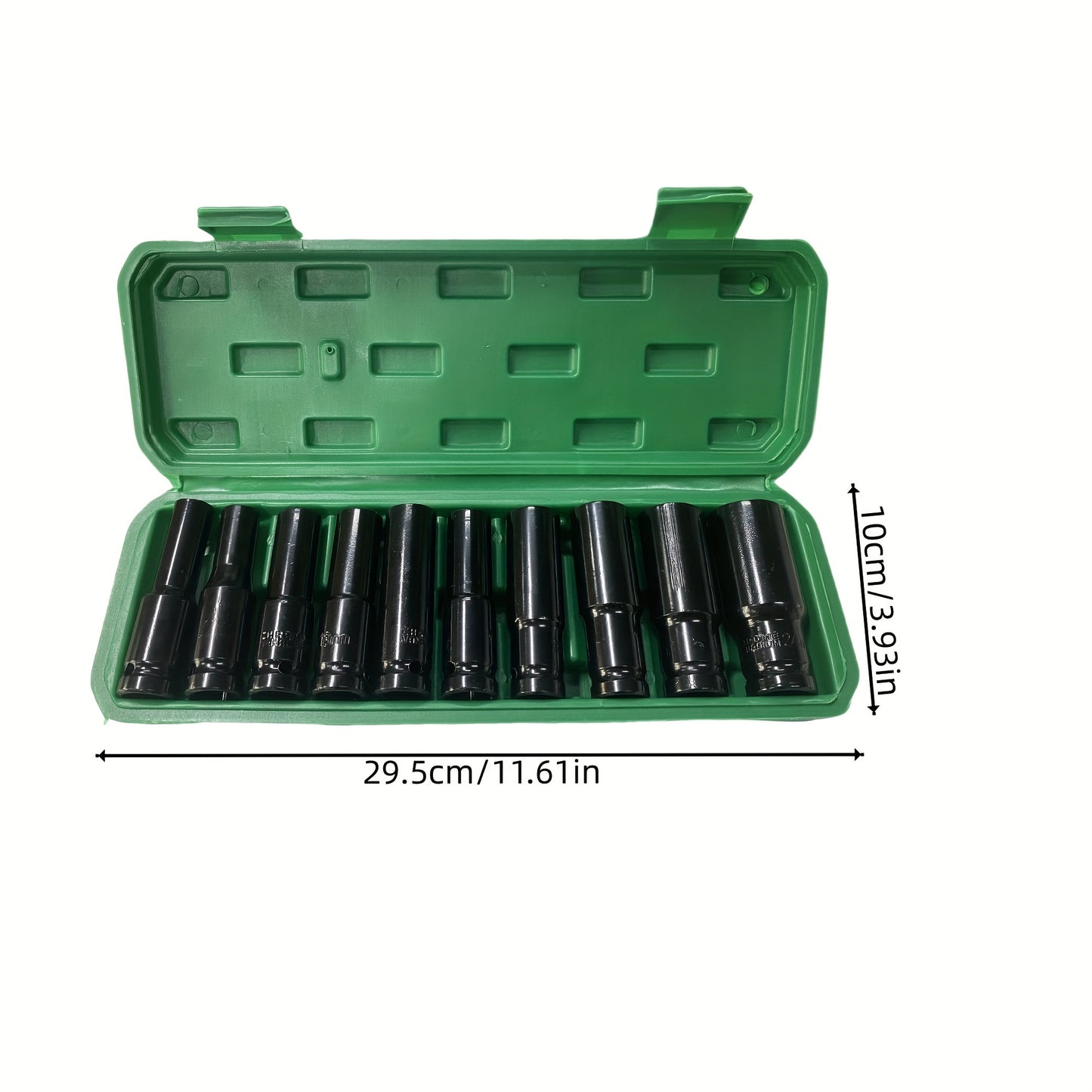 1 Set Heavy-Duty Impact Socket Set, Deep Drive Carbon Steel Sockets, Mechanical Operation, No Power Required, Ideal For Auto Repair And Maintenance