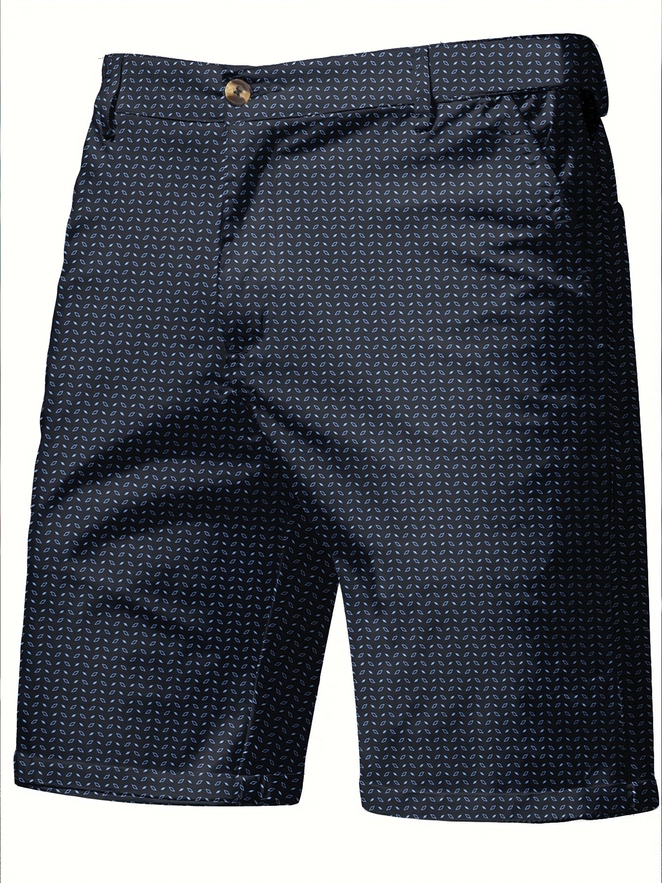 Men'S Slim-Fit Casual Summer Shorts with 3D Digital Print - Light Blue, Button Detail, Non-Stretch Fabric, Perfect for Beach or Poolside Relaxation, Beach Shorts | Button Detail Shorts | Nonstretch Fabric