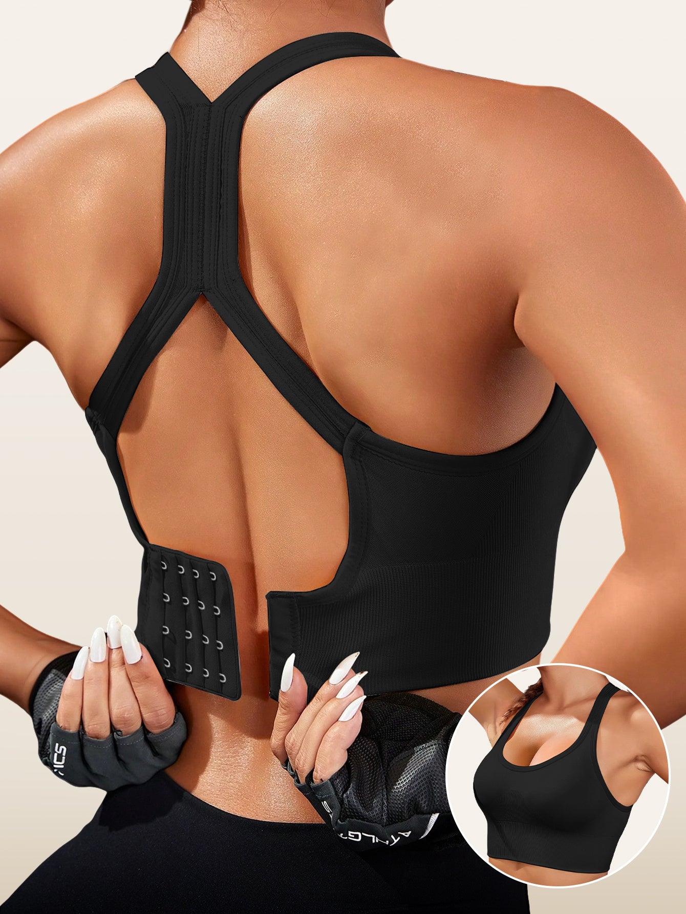 Women's Sports Bra with Removable Pads - No Underwire Breathable Support, Seamless Gym Yoga Running Top, Adjustable Straps & Soft Fabric for Workouts & Casual Wear, Workout Versatility, Sporty Design, Smooth Texture