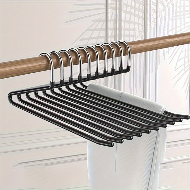 10pcs Space-saving Goose Z-shaped Pants Hanger Durable Metal Material Multi-functional Pant Storage Household Supplies, Clothing Store Pants Display Clothes Rack