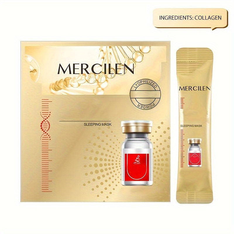 1 Box SLEEPING MASK, Type III Collagen Peptide Sleep Mask, Moisturizing, Firming, Soft And Delicate Skin Travel Essential