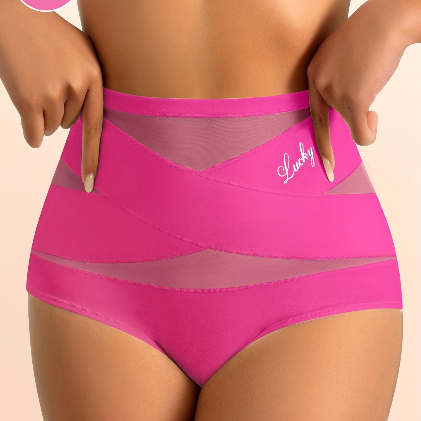 MIOTAN Women's High-Waisted Seamless Tummy Control Butt-Lifting Underwear - Breathable Ice Sliky Fiber Mesh with Cross-Over Design, Size S-XL (XS to XXL), Gym Apparel | Minimalist Style | Highelasticity Material, Tummy Contro