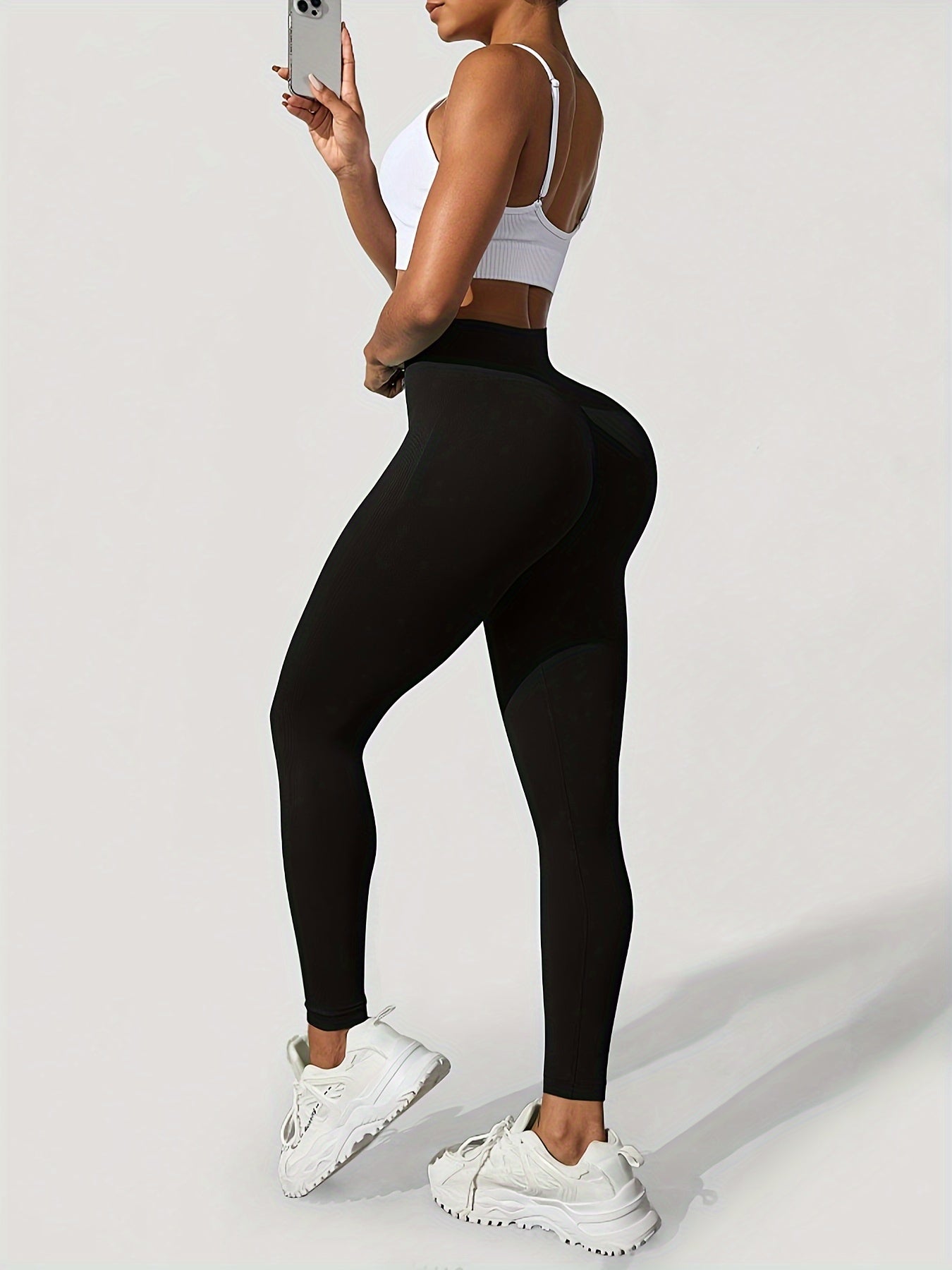 Seamless High-Waisted Yoga Pants for Women - Tummy Control Butt-Lifting 4-Way Stretch Workout Leggings, Moisture-Wicking Quick-Dry Fitness Running Gym Casual Wear, All-Season Machine Washable, Seamless Design, Durable Legging