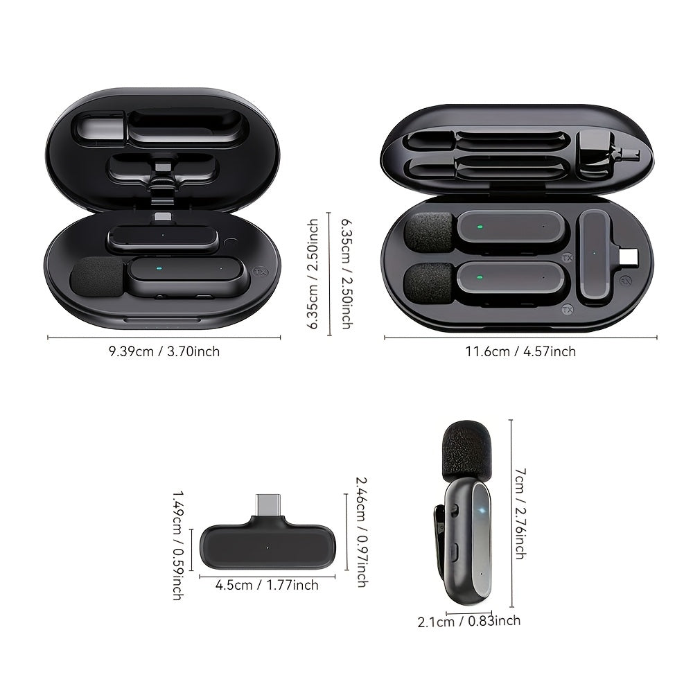 Kit 2 Microfones Sem Fios Profissionais com Estojo