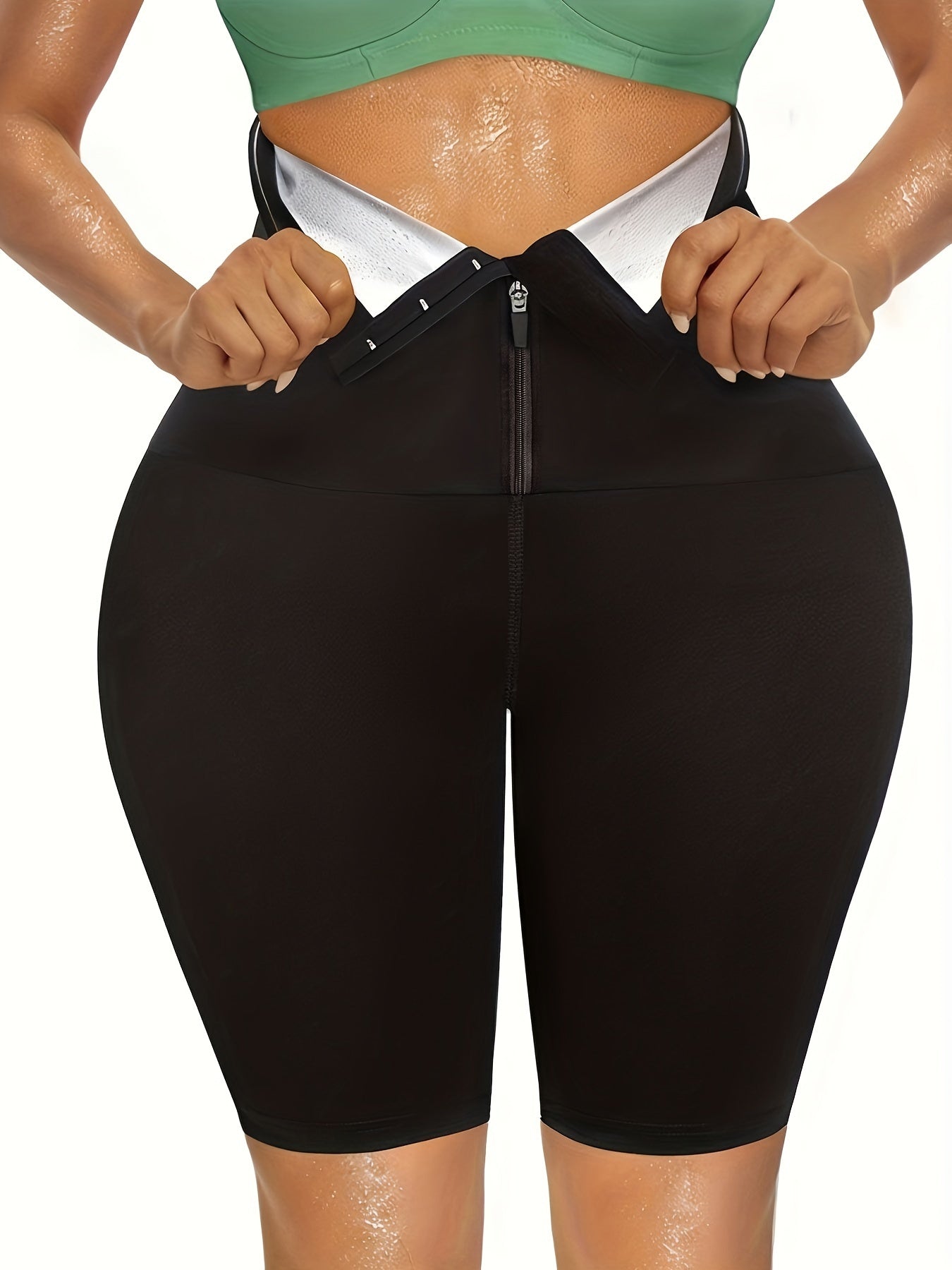 GOTOLY Sauna Suit Sweat Pants For Women Weight Loss Compression Shorts Slimming High Waist Trainer Leggings