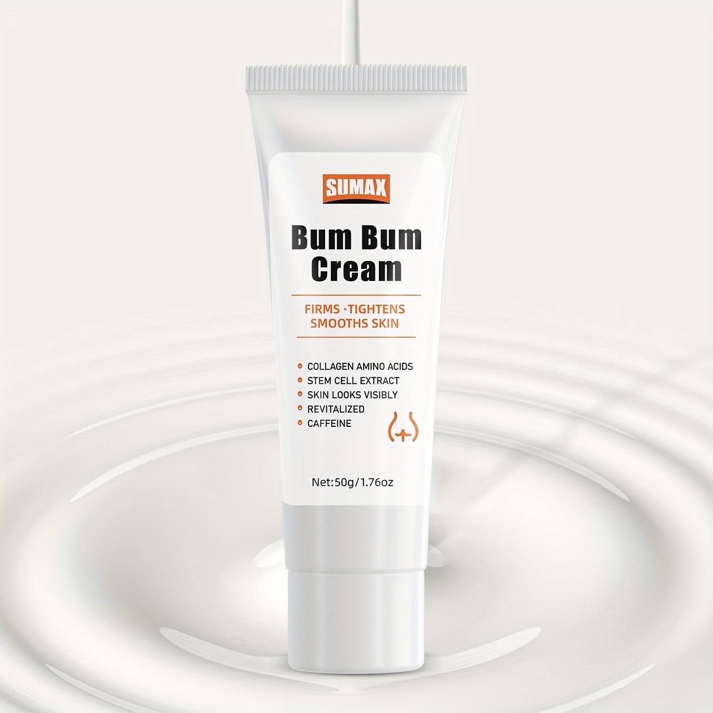 Brazilian Bum Bum Cream With Lemon Vanilla Scent - 2-in-1 Massage Cream And Massage Lotion - Non-Greasy Skin Tightening Cream For Firm Butt, Belly & Thighs With Collagen And Caffeine - 50g