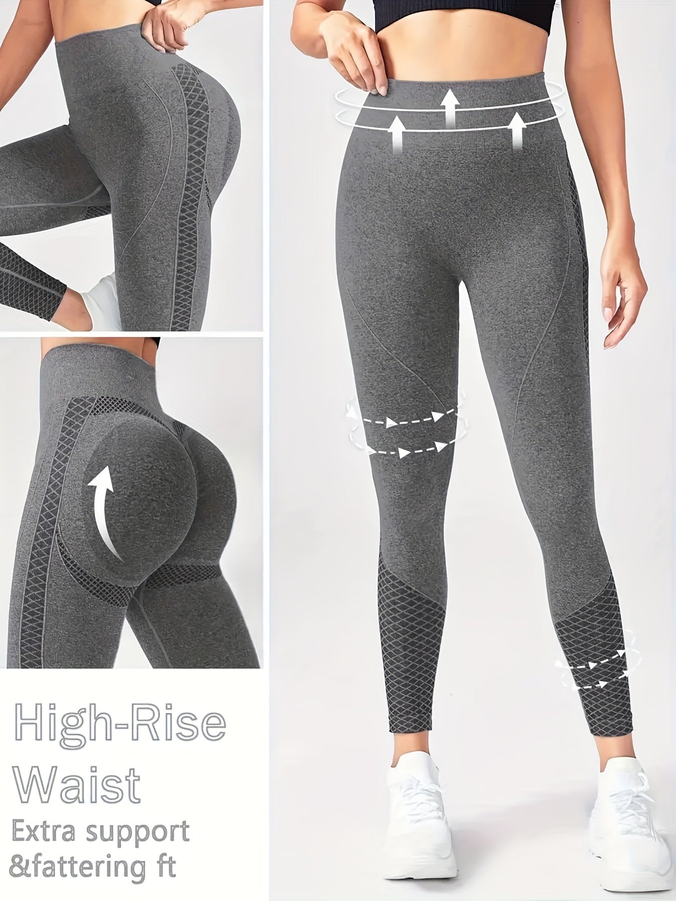 High-waisted Compression Sports Tights - Super Comfortable, Abdominal Control, Sweat-wicking, Four-way Stretch, Adjustable Length, Wide Waistband, Elegant Design, Suitable for Women - Perfect for Yoga, Fitness, and Daily Wear