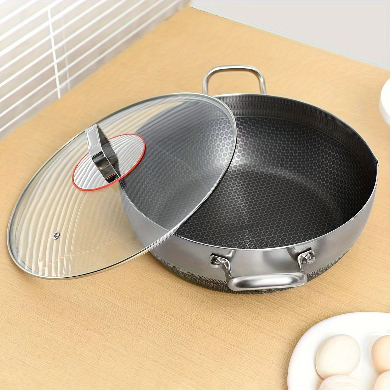 Frying pan, cooking pot, Soup Pot, hot pot, Fry Pan Tri- Ply Stainless Steel Multi-purpose pot with Lid