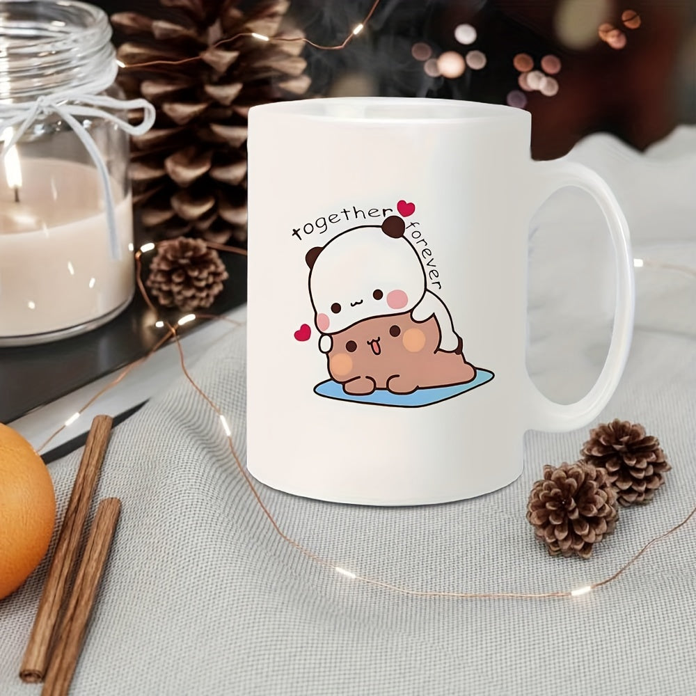 Adorable Couple Ceramic Coffee Mug Set: Perfect for Valentine's Day or Any Special Occasion - 325ml