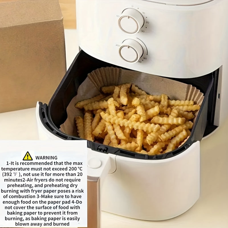 10/50/100pcs, Disposable Air Fryer Liners (16.0cm), Square Paper Air Fryer Liner Pots, Paper Basket Bowls, Baking Trays, Oven Accessories, Baking Tools, Kitchen Gadgets, Kitchen Accessories