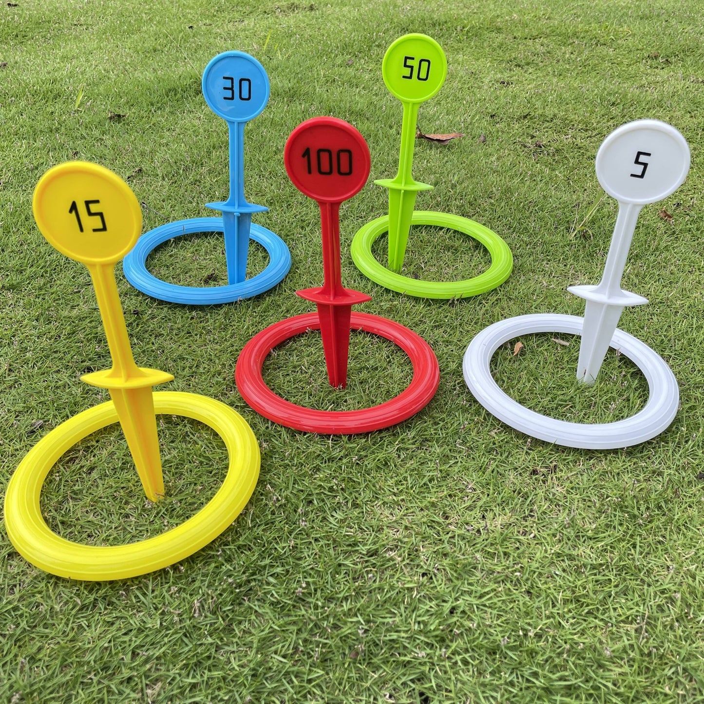 Colorful Rainbow Ring Toss Game Set for Youngsters & Adults - Durable PP Outdoor Fun for Beach, Garden, Lawn & Backyard - Ideal Christmas, Halloween, Thanksgiving Gift