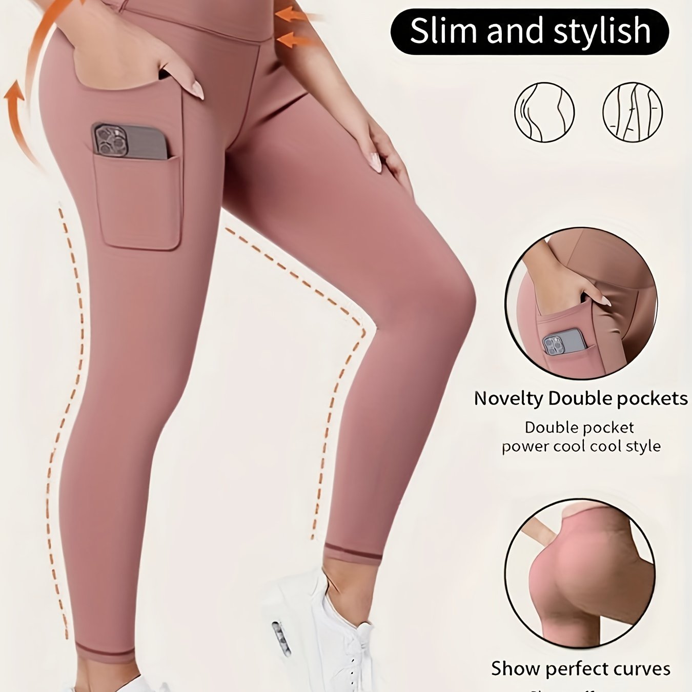 Women's High-Waisted Pants - Non-See-Through Stretchy Leggings with Fit, All-Season & Casual Pants for,, Casual Attire - Burgundy Bottoms, Trousers, Sleek Design, Supportive Waistband, Versatile, Enthusiasts