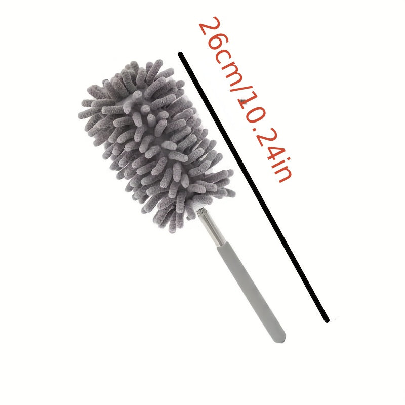1pc, Stainless Steel Telescopic Fiber Duster - Efficient Dust Removal And Sweeping With PP Wool - Cleaning Tools And Supplies