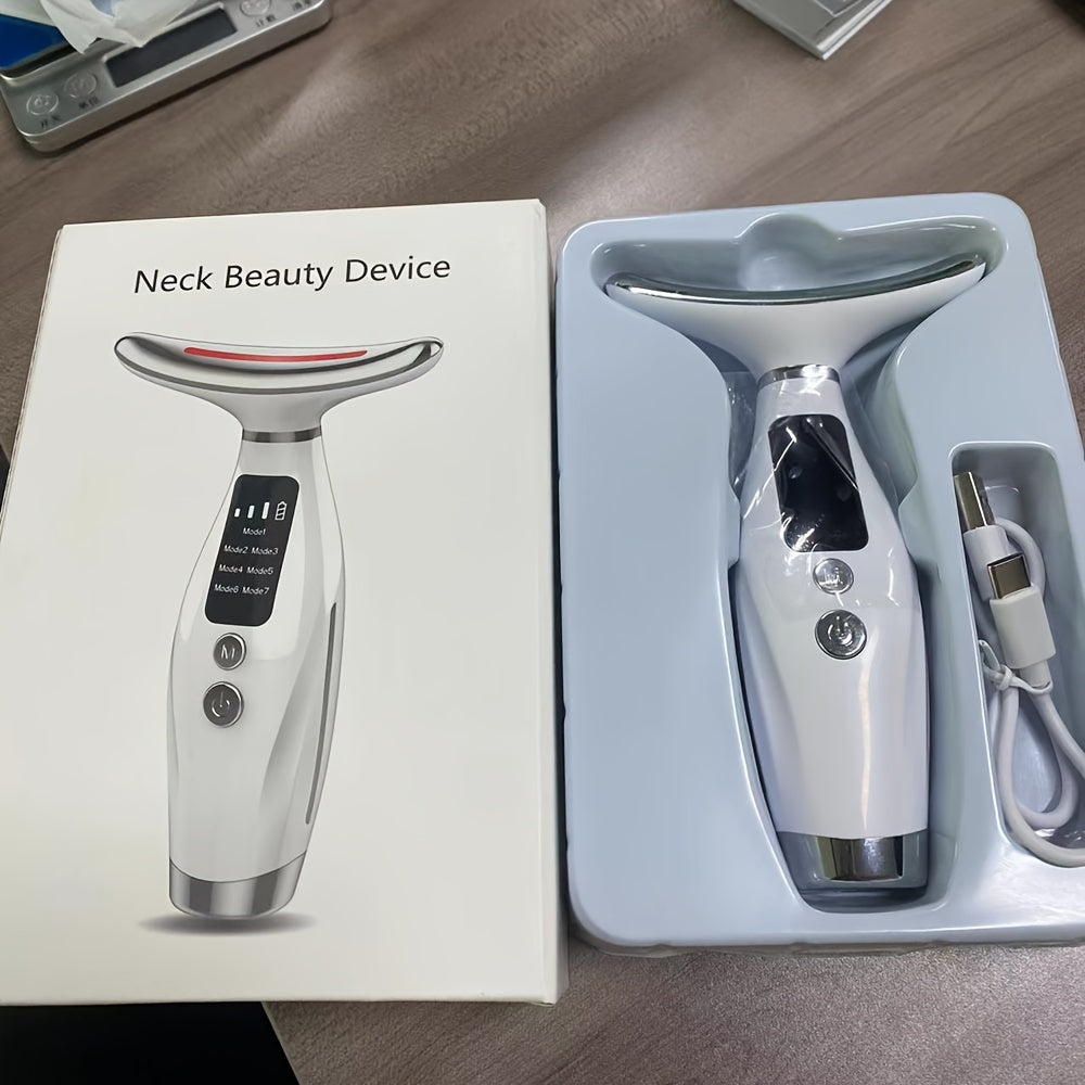 Radiant Rejuvenation 7-Color LED & Heated Facial Massager - USB Rechargeable, Fragrance-Free Skin Care Tool for Women - Perfect Mother's Day Gift