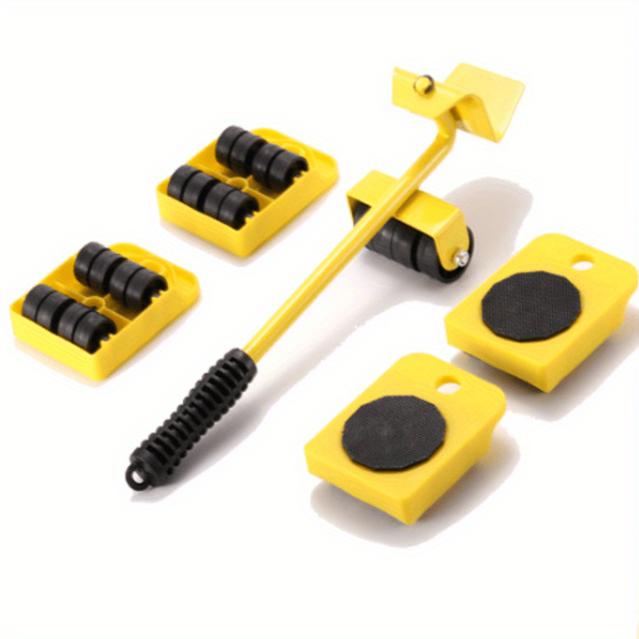 Set Of 5, Furniture Lifter, 9.91cm x 7.8cm Furniture Slides Kit, Furniture Move Roller Tools, 360 Degree Rotatable Pads, Easily Redesign And Rearrange Living Space Sofa Easy, Plastic And Carbon Steel