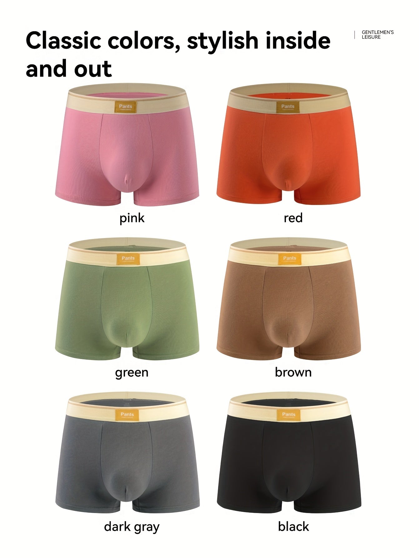 10pcs Men'S Boxer Briefs - Soft Breathable Underwear, Classic Fit, Multi-Color Pack (Black, Navy, Brown, Orange, Pink, Green, Beige, White, Gray, ) - Everyday & Formal Wear Essentials for Men & Teens - Bulk Discount, Boxer Sh