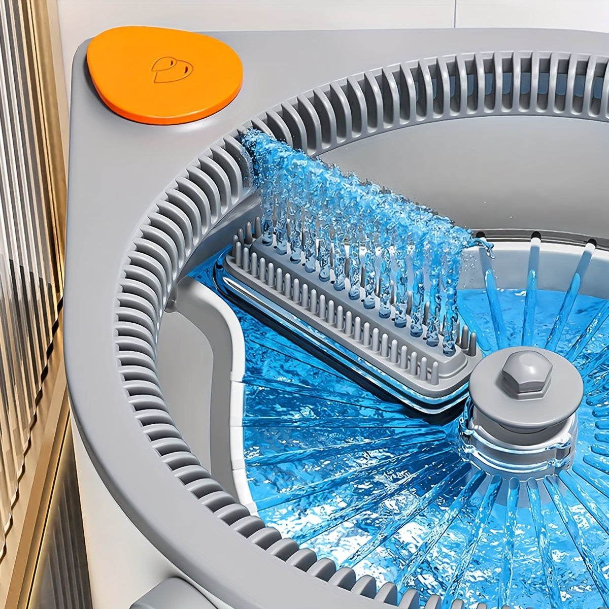 Joybos Spin Mop and Bucket System with Hands-Free Self-Cleaning, Heavy-Duty Metal Construction, 3 Mop Heads (Flat, Corner, Heavy-Duty), Dual Compartment Bucket - Quick-Dry Microfiber Pads for Hardwood, Tile, Vinyl, Laminate F