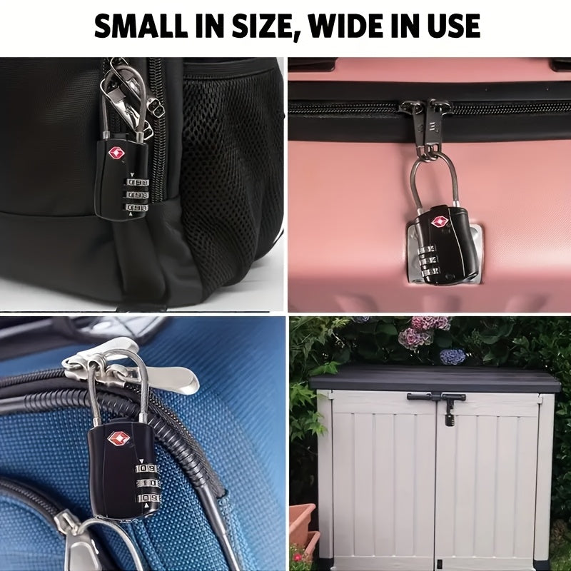 Two Tsa-Approved Combination Locks, Durable And Multifunctional Padlocks.