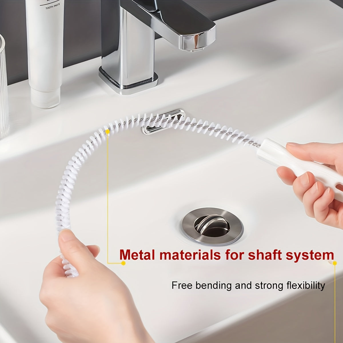 1pc Sewer Dredging Cleaning Hair Waste Cleaning Brush, Drain Cleaner Flexible Cleaner Clog Plug Hole Remover Tool