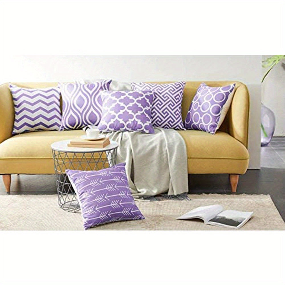 Set of 6pcs, linen blend pillow cover, sofa cushion cover, 45 x 45cm,17.71x17.71inch, six piece set