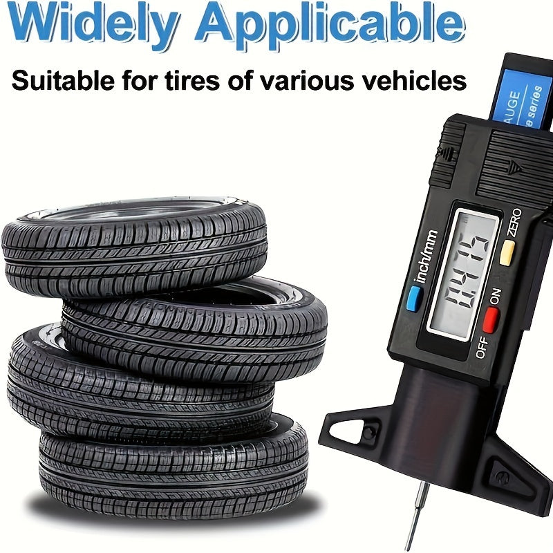 1pc Digital Depth Gauge Caliper Tread Depth Gauge LCD Tire Tread Gauge For Car Tire 0-25mm Measuring Tool Caliper Repair Tools
