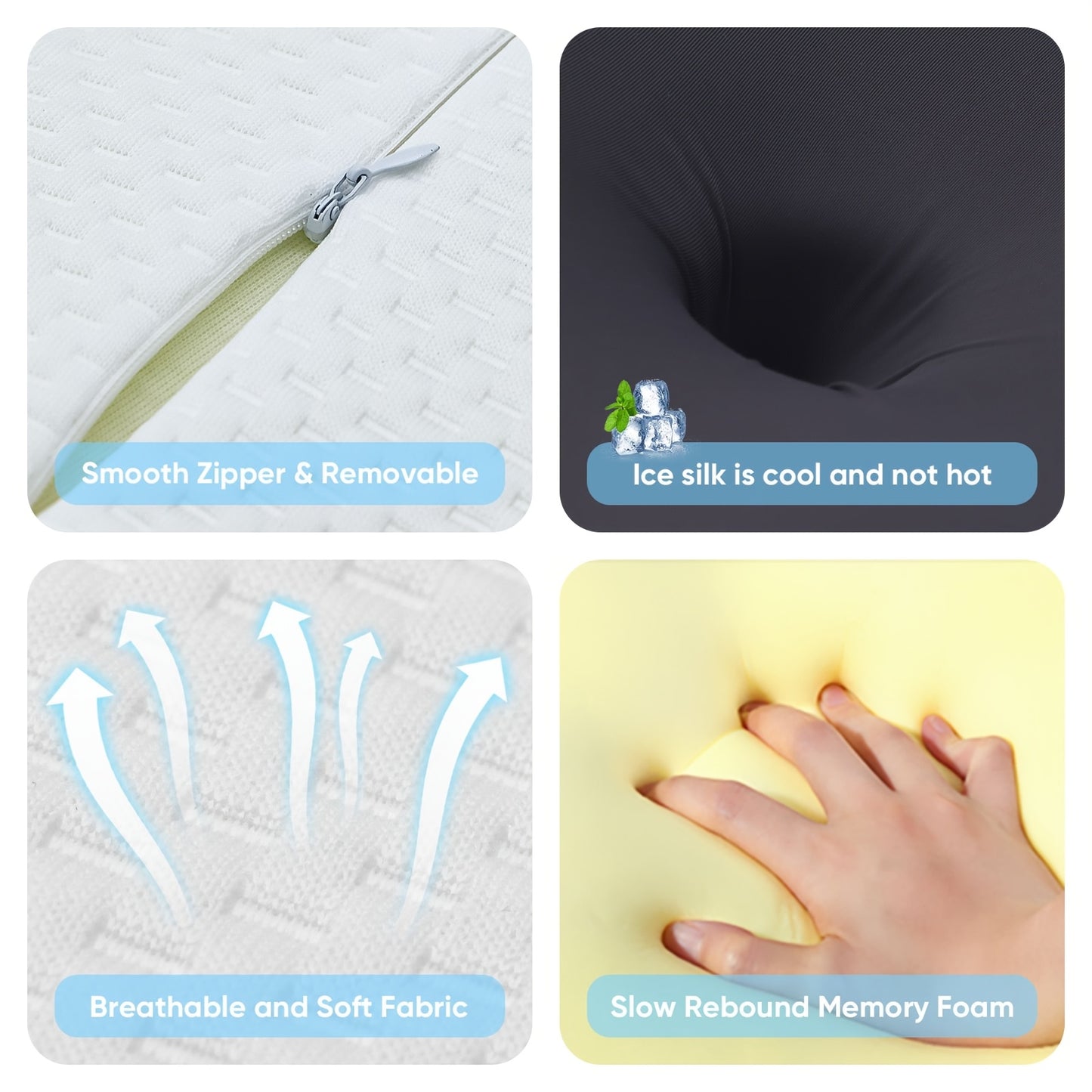 Neck Pillow for Sleep, Cooling Side Sleeping Pillow for Neck Support, Comfortable Soft Contour Pillow, Back Abdomen Sleeping Bed Pillow