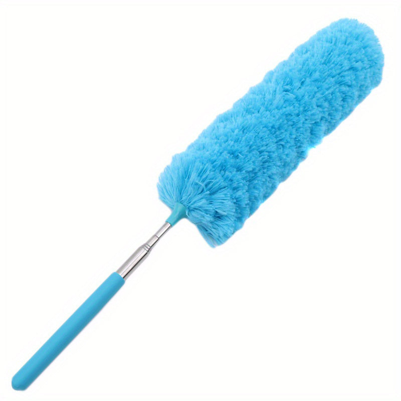 1pc, Stainless Steel Telescopic Fiber Duster - Efficient Dust Removal And Sweeping With PP Wool - Cleaning Tools And Supplies