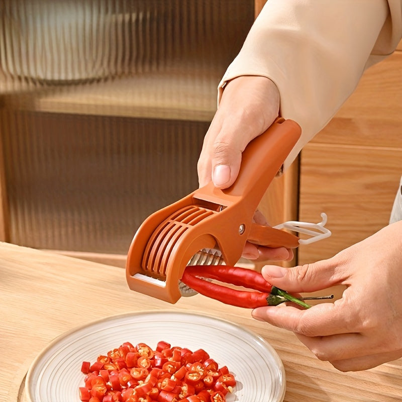 1pc Heavy-Duty Manual Vegetable & Fruit Slicer with Multi-Blade - Quick-Chop Technology, Sharp Stainless Steel Blade - Ergonomic Grip for Carrots, Potatoes, Cucumbers, Tomatoes, Apples - Compact Kitchen Tool for Home & - Easy