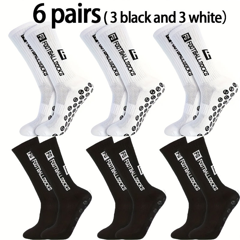 2/6/10/20 Pairs Men'S Thickened Moisture-Wicking Breathable Soccer & Basketball Training Socks - Non-Slip Grip, Cushioned Arch & Heel Support, Sweat-Resistant, Soft Elastic Athletic Socks For Outdoor Sports, Gym, Football Mat