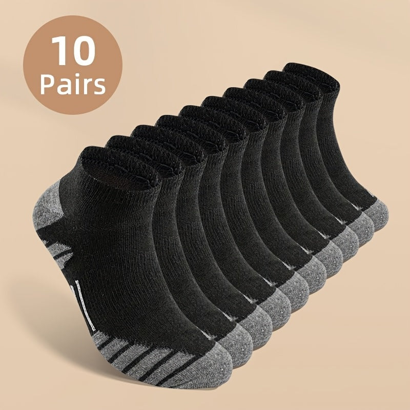 10 Or 20 Pairs of Men'S Odor-Resistant, Sweat-Absorbing Low-Cut Socks, Comfortable And Breathable, Suitable for Daily And Outdoor Wear, Perfect for All Seasons, Sweat-Resistant
