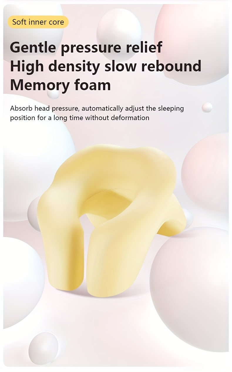1pc Ergonomic U-Shaped Nap Pillow –, Portable & Machine Washable, Comfortable for Office, Student, and Travel Use, Available in Blue, Gray, Pink