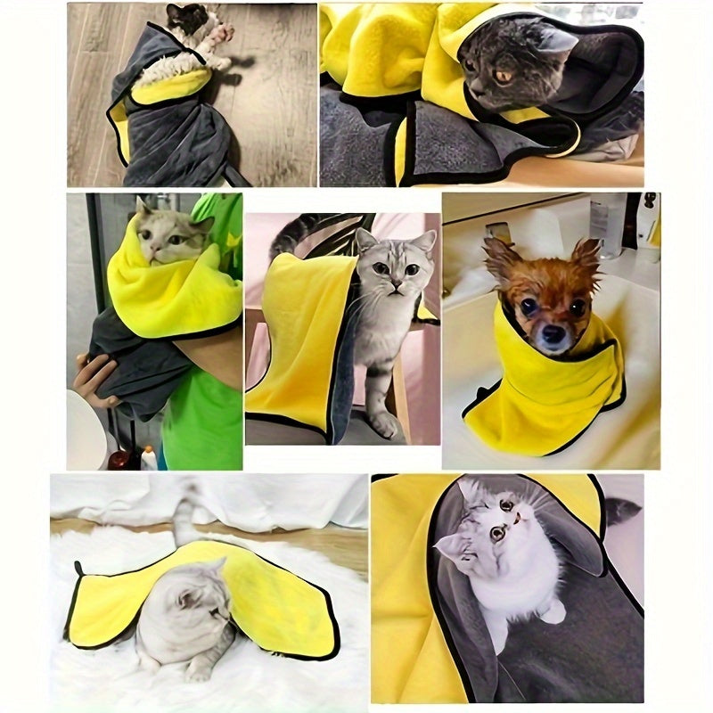1pc UltraSoft Quick-Dry Microfiber Pet Towel for Dogs and Cats - Absorbent Bathing Towel, Ideal Christmas and New Year Gift for Pets, Durable Polyester Material
