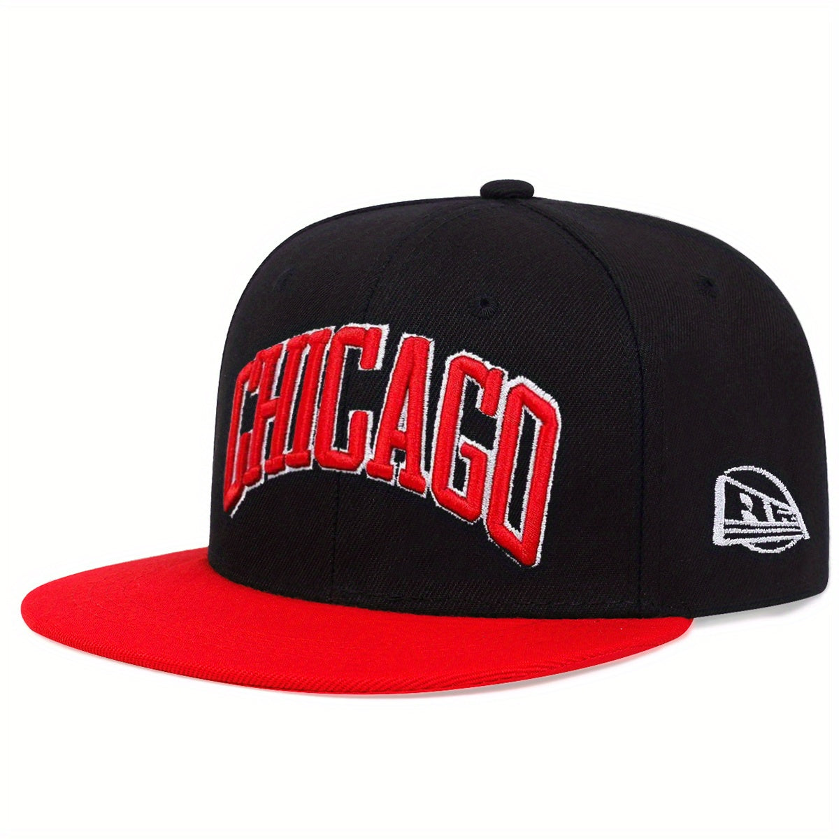 2.54 cmCHICAGO" Embroidered Baseball Cap, Lightweight Polyester, Hand-Washable, Sporty Snapback with Iconic Design for Casual Wear