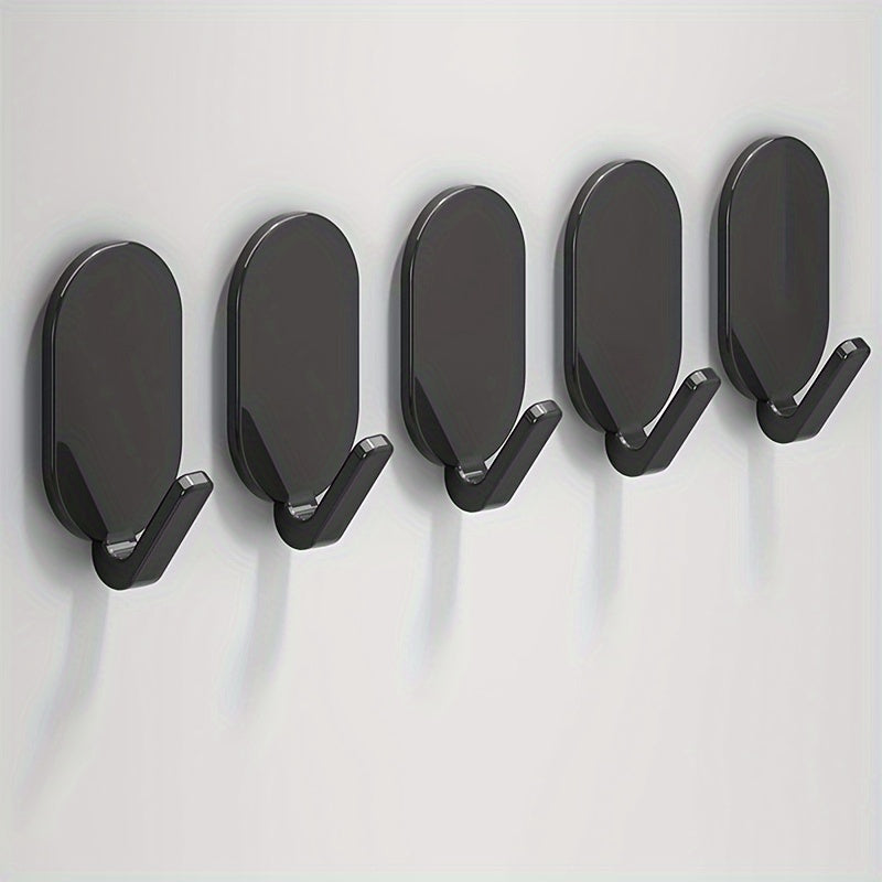 5pcs/Set Bathroom Towel Hook, Wall-Mounted Hanger, Multi-Functional Hook For Hanging Clothes Towel And Robe, Bathroom Accessories
