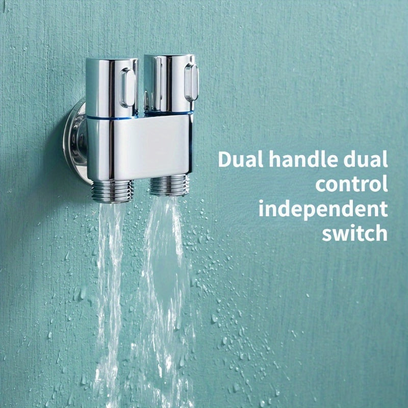 Versatile Wall-Mounted Spray Gun Set with Dual Stainless Steel Valves - Ideal for Bathroom, Pet Showers & More, Chrome Finish, Easy Installation, Fits G1/2 Hoses, Floor Cleaning Tool|Sleek Bathroom Fixture|Durable Alloy Const