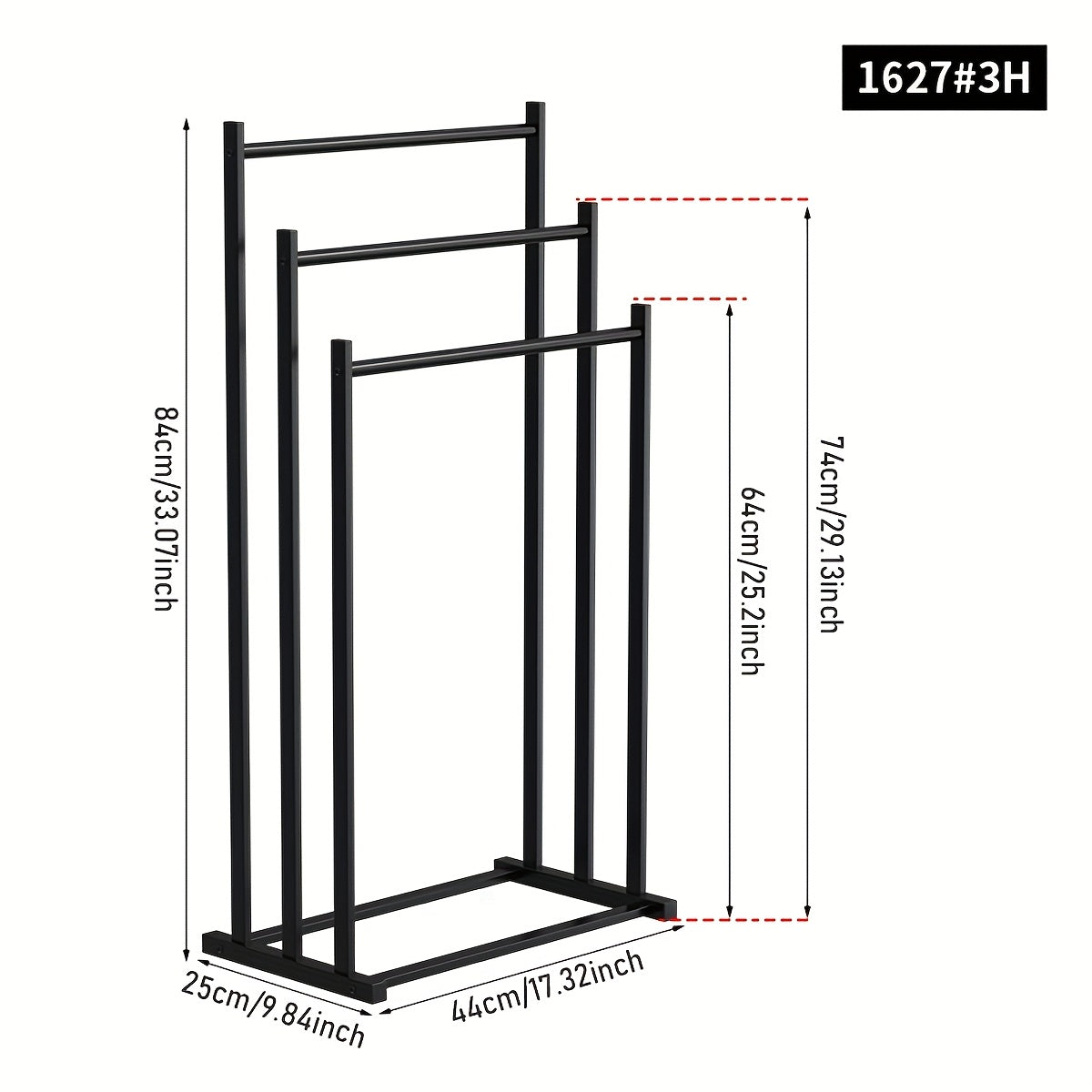 1pc Modern Three-Tier Freestanding Towel Rack - Heavy-Duty Floor-Standing Bathroom & Pool Drying Rack, Space-Saving Multifunctional Organizer for Indoor/Outdoor Use, No Installation Needed