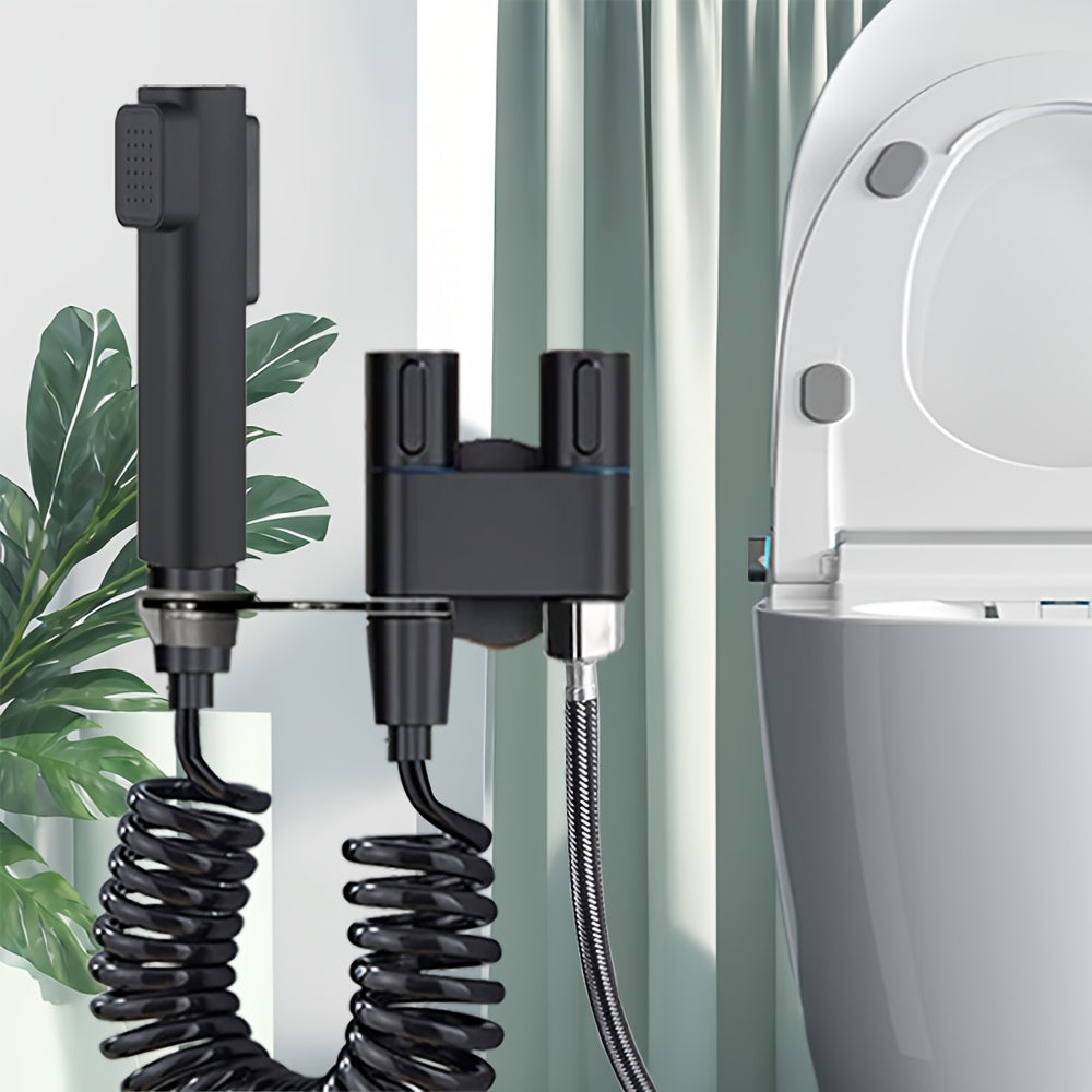 Square Dual-Mode Spray Gun with Mini Scratch-Resistant Stainless Steel Stand, Two Water Flow Options
