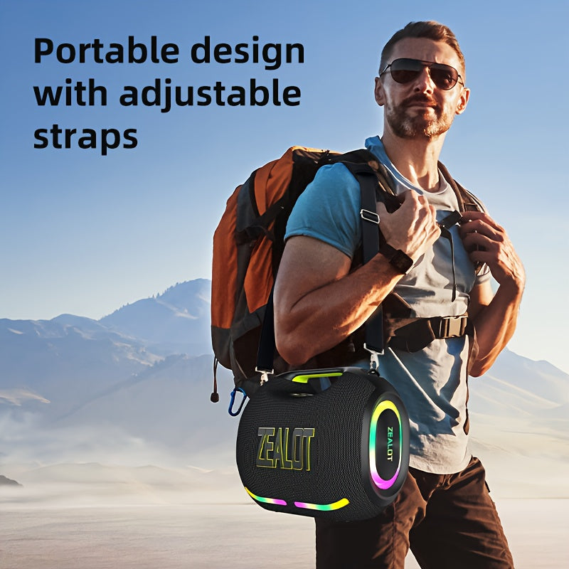 ZEALOT ZE01 120W High-power Wireless Speaker, Outdoor Portable, IPX5, And 4 Speakers, Built-in 24000mAh Battery, With RGB Color Lights, SD, USB, AUX, Internet Dual Pairing Function, Hands-free Calling, Supports Mobile Phones,