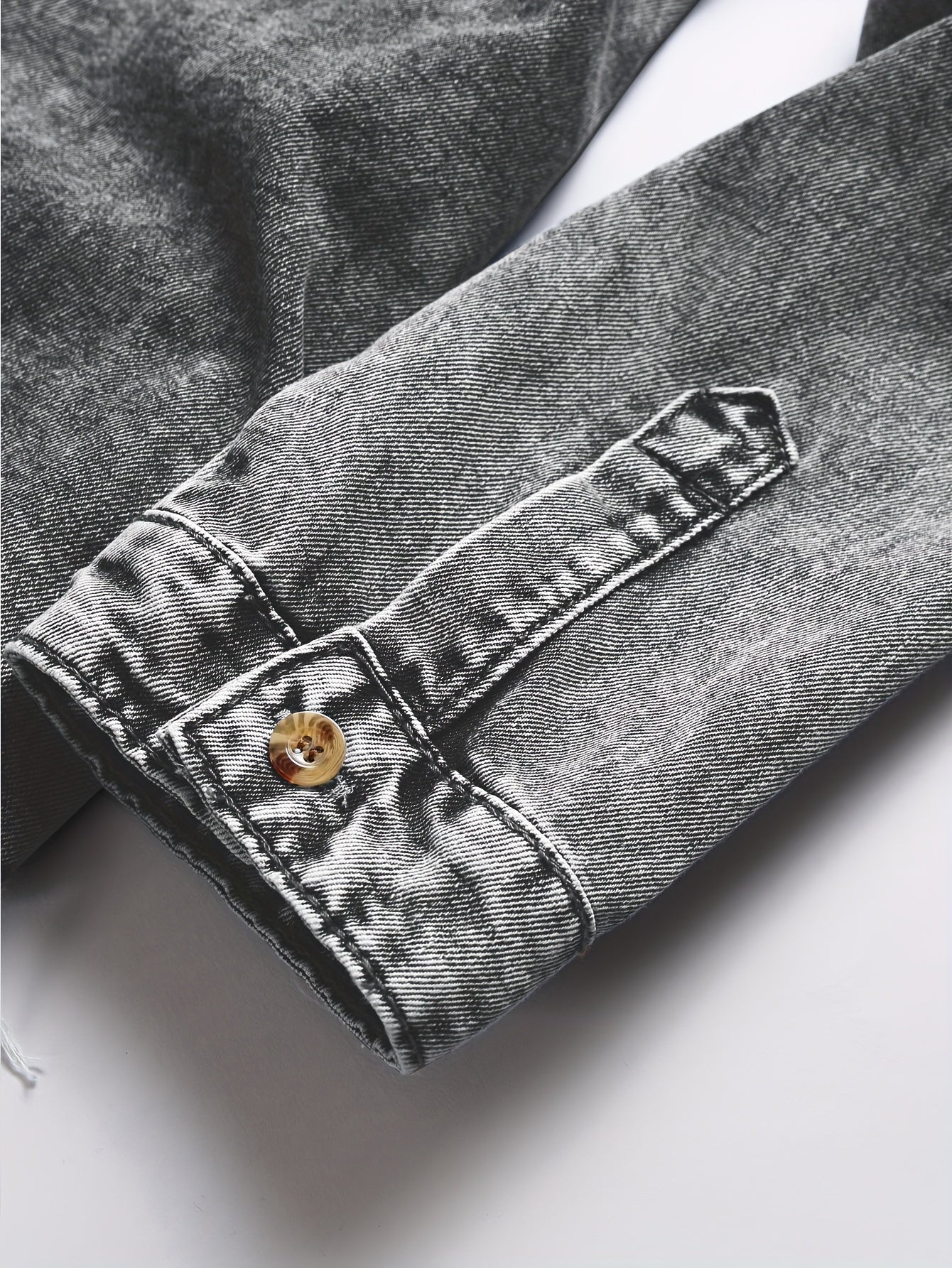 Men's Trendy Ripped Design Casual Button Up Long Sleeve Denim Shirt, Men's Clothes For Spring Summer Autumn, Tops For Men