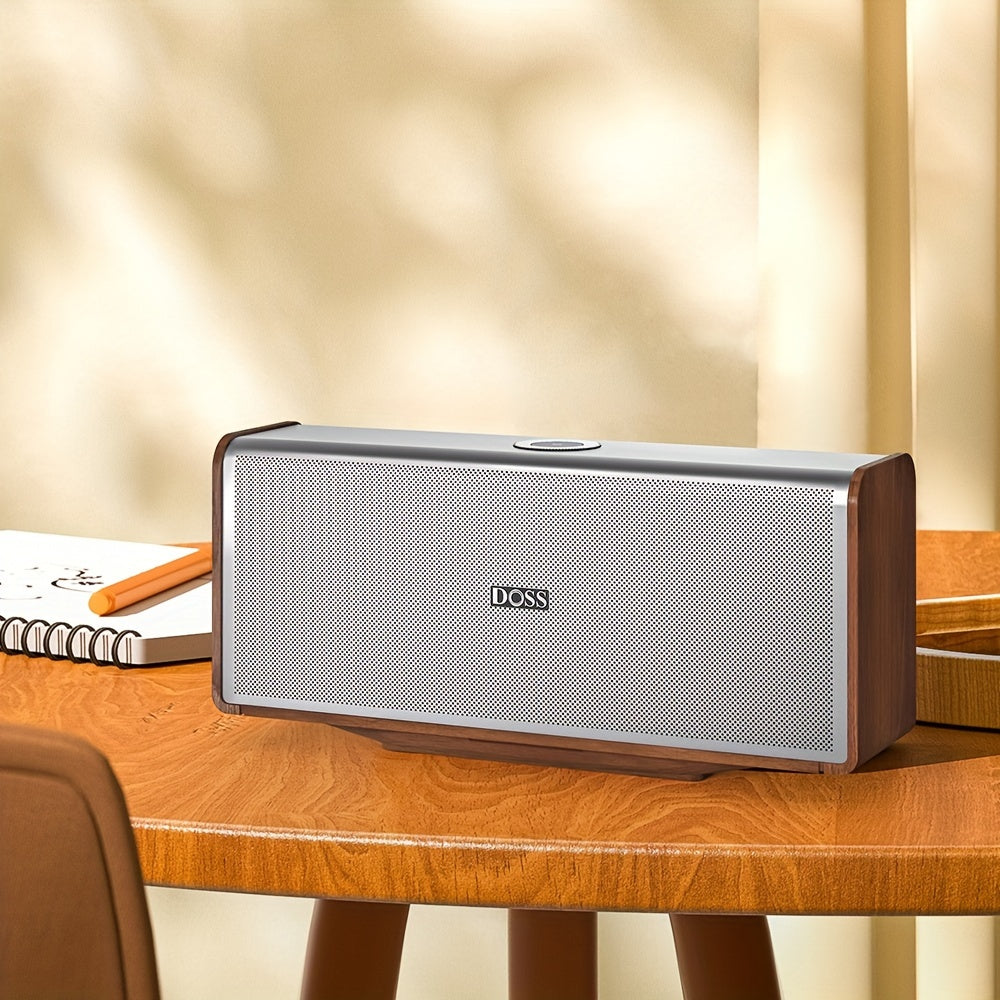 DOSS SoundBox XL Ultra 80W Wireless Home Speaker with Subwoofer, 2.1 Channel Sound System, 18-Hour, Wireless 5.3, -C, DSP Technology & Low Frequency, Compatible with Smartphones, Tablets, Laptops, Music Players - Modern Metal