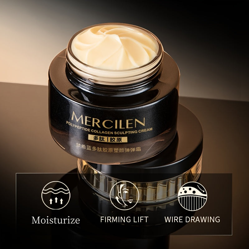 Mercilen Peptide Collagen Moisturizing Cream 50g - Hydrating Face Cream with Hyaluronic Acid & Plant-Based Squalane for Fair Skin, Anti-Aging Benefits, Moisturizing Face Cream | Hydrating Cream | Smooth Texture