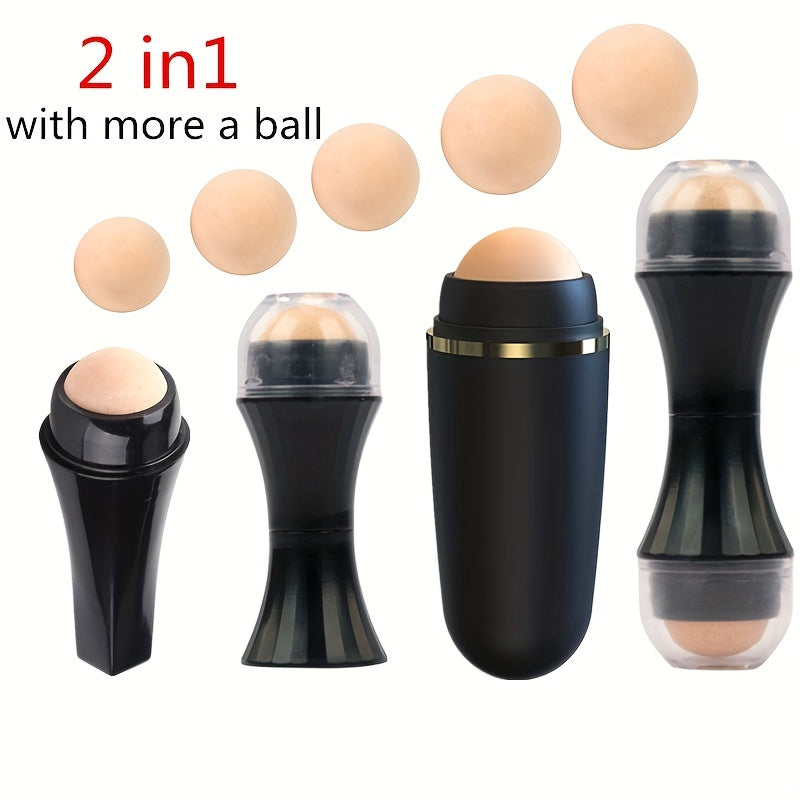 2 In 1 Oil Absorbing Volcanic Roller Volcanic Rolling Balls For Face Volcanic Stone Face Roller Portable Reusable Oil Control On The Go Instant Results Remove Excess Shine For Oily Skin