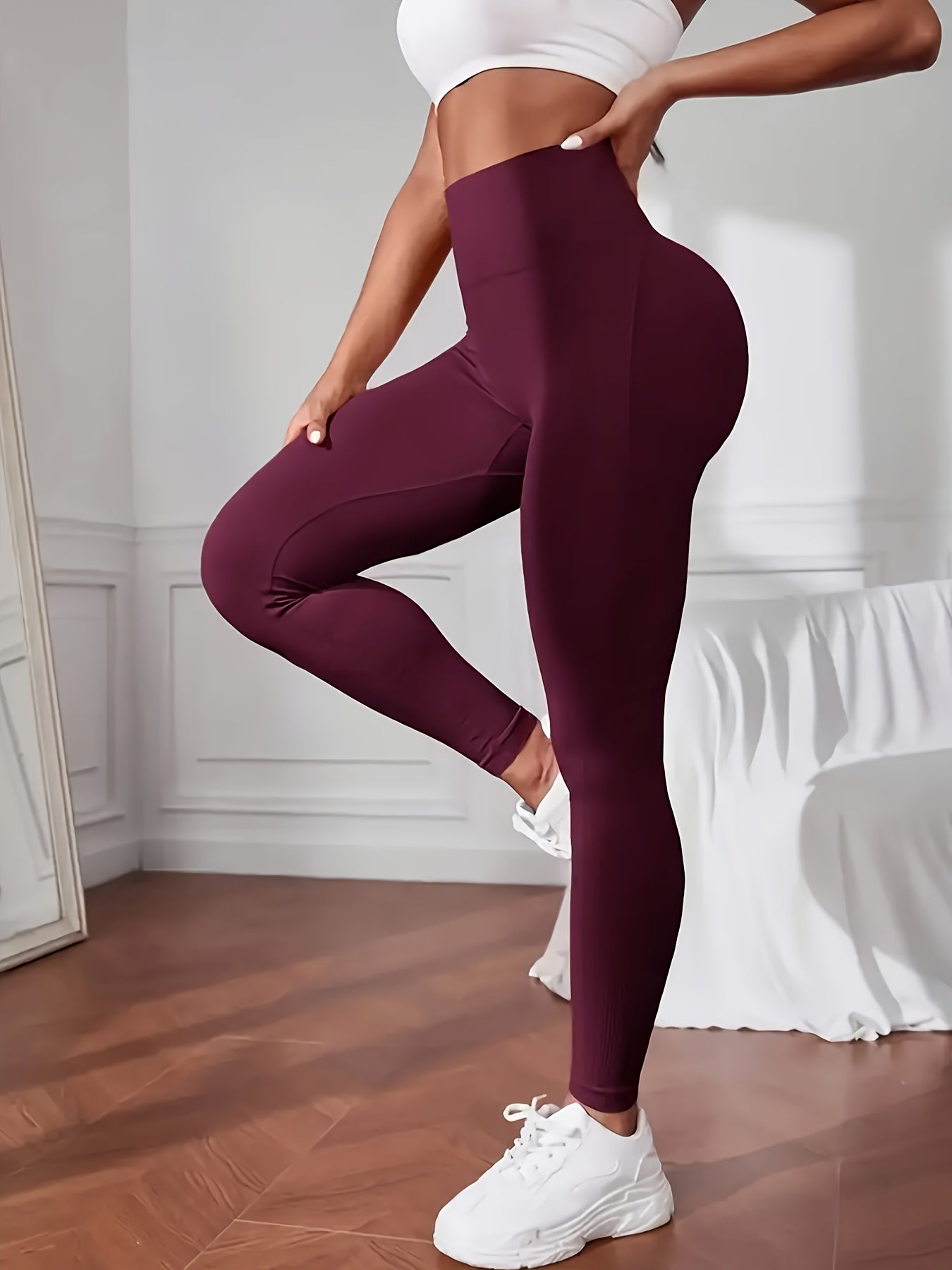 Seamless High-Waisted Yoga Pants for Women - Tummy Control Butt-Lifting 4-Way Stretch Workout Leggings, Moisture-Wicking Quick-Dry Fitness Running Gym Casual Wear, All-Season Machine Washable, Seamless Design, Durable Legging