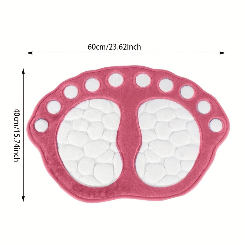 1pc Dog Footprint Bathmat, Memory Foam Soft Cozy Bathroom Floor Rug, Non Slip Washable Carpet, Durable Super Absorbent Doormat, Home Decor, Bathroom Decor