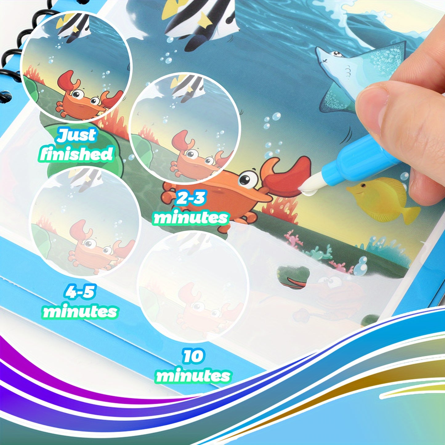 Watercolor Magic Book Toddler Reusable Painting Animal Cartoon Coloring Book Boys Girls Educational Learning Toys Gifts Christmas, Thanksgiving, New Year's Gifts Easter Gift