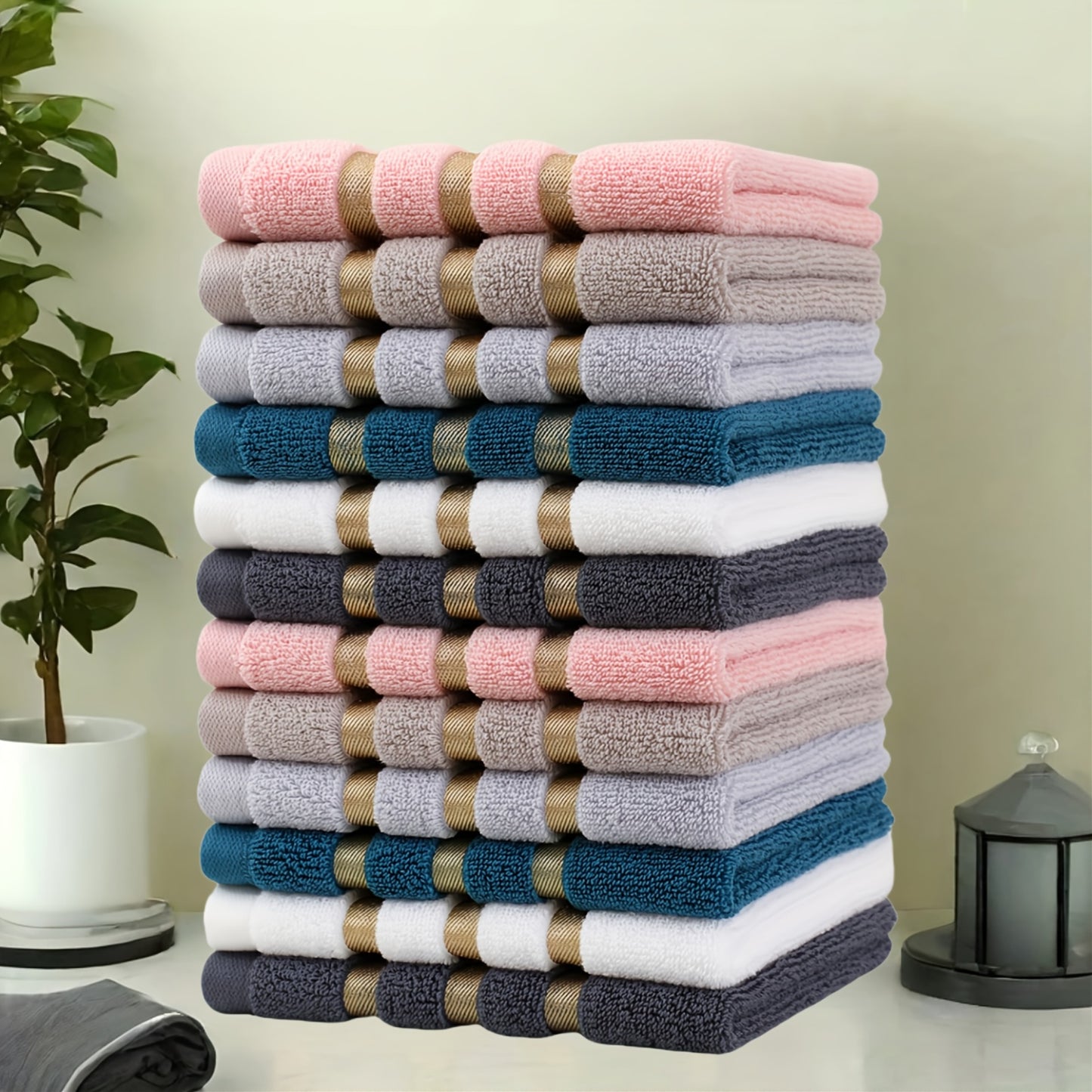 Conjunto de Toalhas 100% Algodão Golden Square – 12 Peças