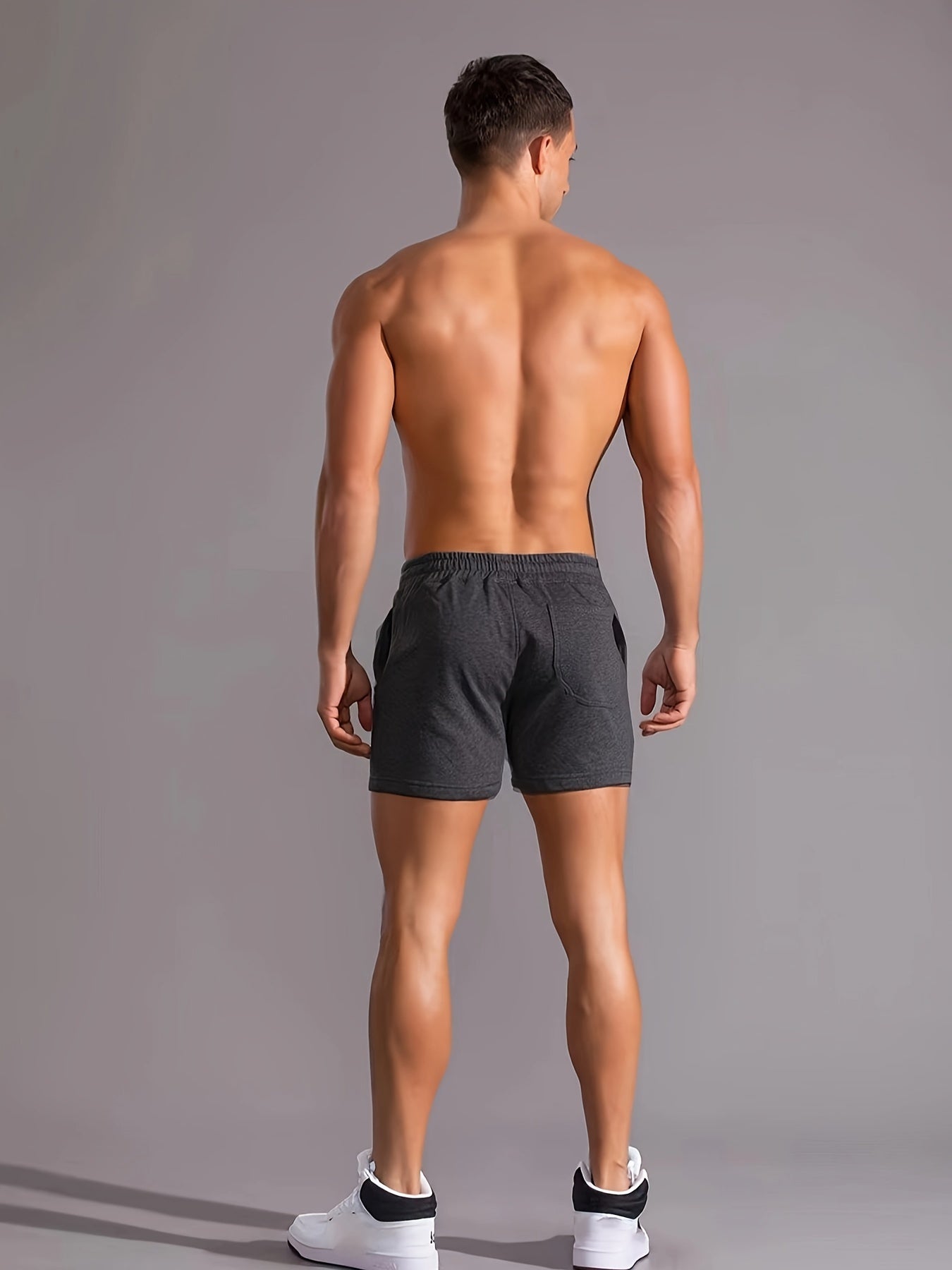 Slim Fit Comfy Active Shorts, Men's Casual Slant Pocket Stretch Waist Drawstring Shorts For Summer Basketball Running