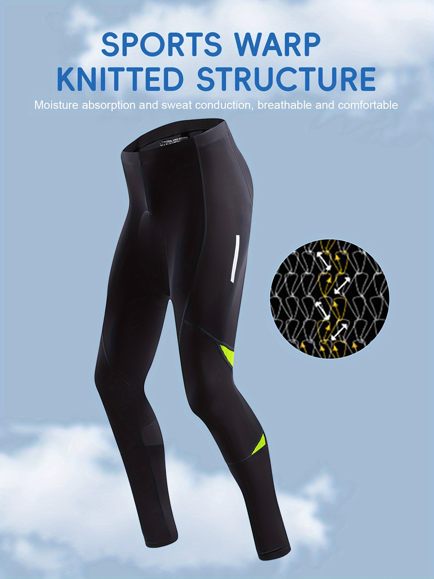 Quick Dry Men's Cycling Pants With Padded Seat - Stretchy Bike Leggings For Comfortable Riding